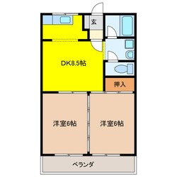 加賀野コーポⅡの物件間取画像